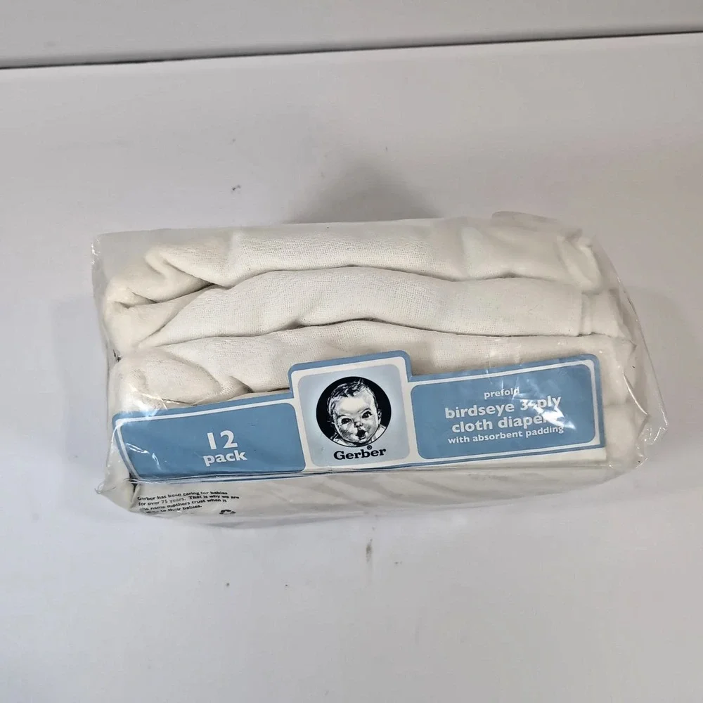 Gerber Birdseye  Cloth Diapers  White 12 Pack Prefolded Birdseye Cotton 20